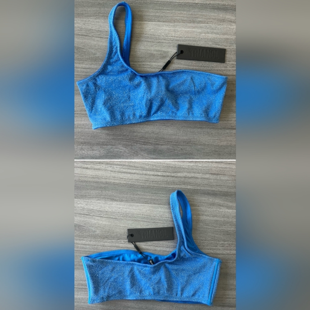 Blue sparkle bathing athing suit top - Picture 3 of 3